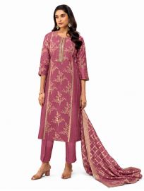Graceful Muse Readymade Dusty Rose Floral Vine Embroidered Salwar Kameez