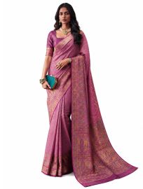 Gracecharm Katan Silk Butta with Paisley Floral Jaal Pallu Saree