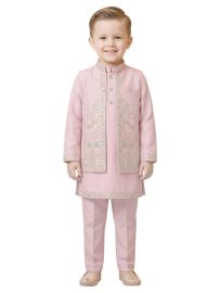 Gracecharm Boys Floral Embroidered Indo Western Sherwani Set