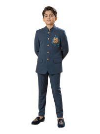 Royal Elegance Boys Peacock Embroidered Jodhpuri Suit Set