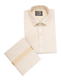 KKV Men’s Light Sandal Full Sleeve Semi Tissue Shirt and Dhoti Set