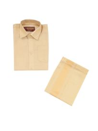 Gracecharm Boys Art Silk Half Sleeve Self Woven Shirt Dhoti Set