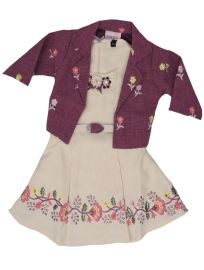 Graceful Essence Semi Jute Readymade Girls Frock