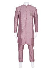 Graceful Essence Men's Cotton Embroidered with Jamiki Work Ethnic Kurta Set