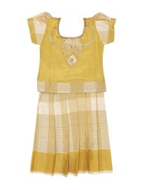 Charming Girls Readymade Stone Work Art Silk Pattu Pavadai Set