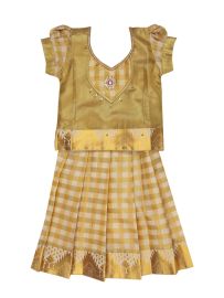 Charming Girls Readymade Stone Work Art Silk Pattu Pavadai Set