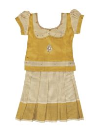 Charming Girls Readymade Stone Work Art Silk Pattu Pavadai Set