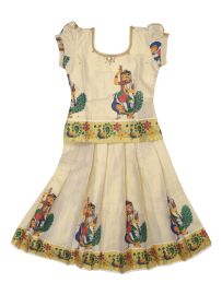 Charming Girls Readymade Stone Work Art Silk Pattu Pavadai Set
