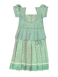 Charming Girls Readymade Stone Work Art Silk Pattu Pavadai Set