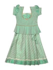 Charming Girls Readymade Stone Work Art Silk Pattu Pavadai Set
