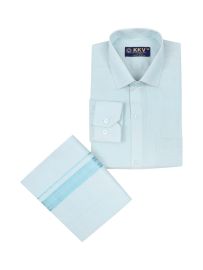KKV Men’s Full Sleeve Tissue Cotton Readymade Shirt and Dhoti Set