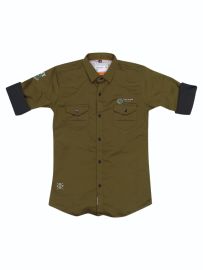 Gracecharm Boys Denim Casual Full Sleeve Shirt