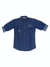 Gracecharm Boys Soft Denim Casual Full Sleeve Shirt