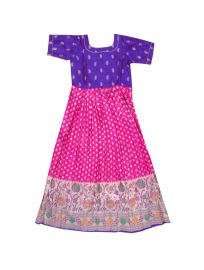 Charming Girls Readymade Banarasi Pattu Pavadai Set