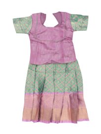 Charming Girls Readymade Art Silk Pattu Pavadai Set