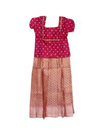 Charming Girls Readymade Tissue Pattu Pavadai Set