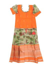 Charming Girls Readymade Art Silk Pattu Pavadai Set