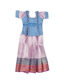 Charming Girls Readymade Banarasi Jacquard Pattu Pavadai Set