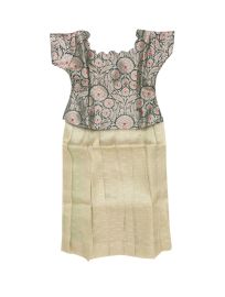 Charming Girls Readymade Banarasi Jacquard Pattu Pavadai Set