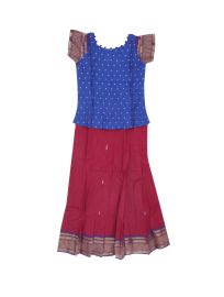 Charming Girls Readymade Art Silk Pattu Pavadai Set