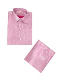 Gracecharm Boys Elegant Matching Tissue Jacquard Shirt and Dhoti Set