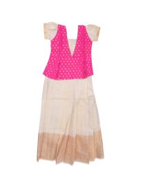 Charming Girls Readymade Art Silk Pattu Pavadai Set