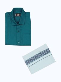 KKV Boys Cotton Half Sleeve Readymade Shirt and Dhoti Set