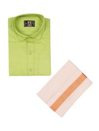 KKV Boys Cotton Half Sleeve Readymade Shirt and Dhoti Set