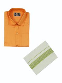 KKV Boys Cotton Half Sleeve Readymade Shirt and Dhoti Set