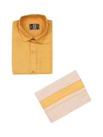 KKV Boys Cotton Half Sleeve Readymade Shirt and Dhoti Set