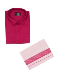 KKV Boys Cotton Half Sleeve Readymade Shirt and Dhoti Set