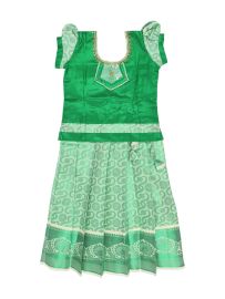 Charming Girls Readymade Stone Work Art Silk Pattu Pavadai Set