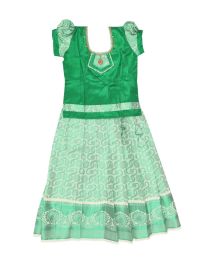 Charming Girls Readymade Stone Work Art Silk Pattu Pavadai Set