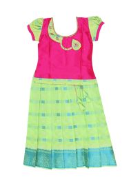 Charming Girls Readymade Stone Work Art Silk Pattu Pavadai Set
