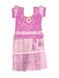 Charming Girls Readymade Stone Work Art Silk Pattu Pavadai Set