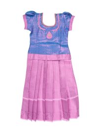 Charming Girls Readymade Stone Work Art Silk Pattu Pavadai Set
