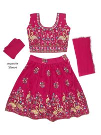 Gracecharm Emerald Glow Dupion Embroidered Readymade Girls Choli