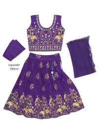 Gracecharm Emerald Glow Dupion Embroidered Readymade Girls Choli
