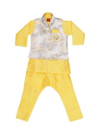 Graceful Essence Readymade Kurta Set with Waistcoat for Baby Boy