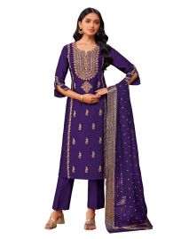Graceful Muse Readymade Floral Butta U-Yoke Embroidered Salwar Kameez