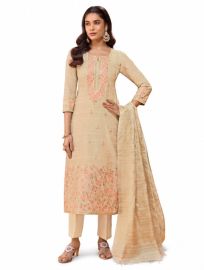 Graceful Muse Readymade Floral Butta Floral Yoke Embroidered Salwar Kameez