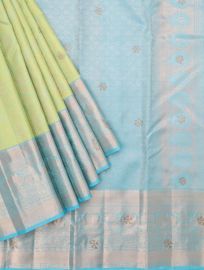 Vivaha Pure Silk Kanchipuram Wedding Floral Motifs with Stone Work Zari Border Saree