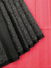 Gracecharm Pure Soft Silk Floral Damask Check Contrast Floral Pallu Saree