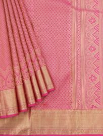 Gracecharm Silk Floral Butta with Zari Border Saree