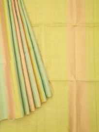 Gracecharm Elegant Pure Soft Silk Striped Design Borderless Saree