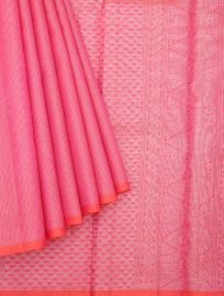 Gracecharm Elegant Pure Soft Silk Checked Design with Small Border Saree