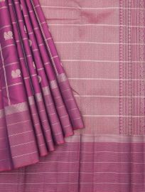 Gracecharm Elegant Pure Soft Silk Checked and Butta Design with Border Saree