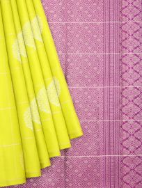 Gracecharm Elegant Pure Soft Silk Checked and Butta Design Borderless Saree