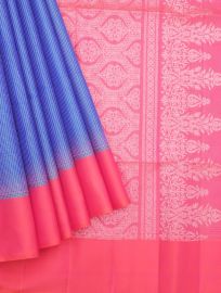 Gracecharm Elegant Pure Soft Silk Checked Design Contrast Border Saree