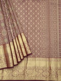 Vivaha Pure Silk Kanchipuram Wedding Jacquard Peacock Motif with Zari Border Saree